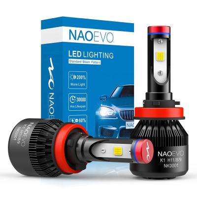 China Hot Selling NAO C6 Led Headlight K1 60W 6400LM H4 Led Headlight 6500K H11 Led Headlight ZELAS Coupe (AGT20_) for sale