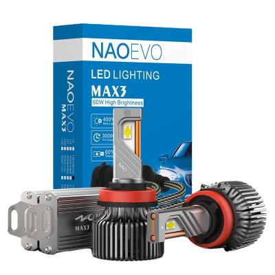 China Car Lighting NAOEVO MAX3 120W LED Auto Car Led Bulb H4 H7 H11 9005 Car Headlights 9006 Led Headlights for sale