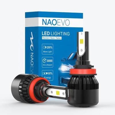 China NAO factory price 30W 3600LM C6S C6 led flip COB chips led h11 2 sides perfect beam pattern led headlight bulb A3 Sportback E-Tron for sale