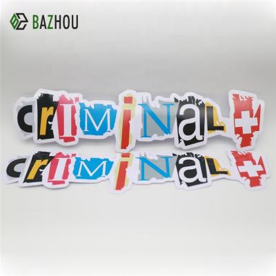 China Different Waterproof Custom Die Cut Stickers Vinyl Letters Self Adhesive Die Cut Labels for sale