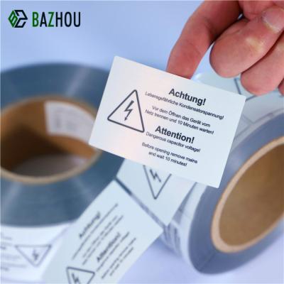 China Shipping Waterproof Solar Electric Warning Labels Stickers Chemical Warning Label for sale