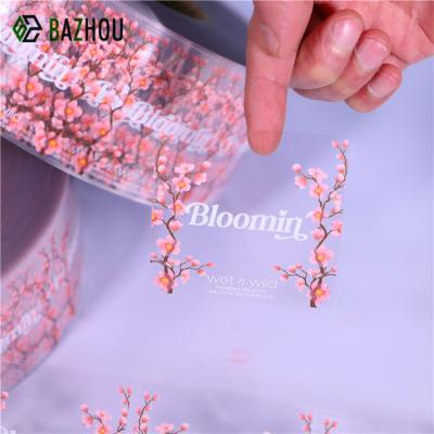 China Opp Sticker Transparent Waterproof Transparent Sticker Custom Clear Logo Labels for sale