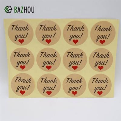 China Kiss Waterproof Custom Cut Thank You Circle Sticker Sheet Adhesive Label Printing for sale