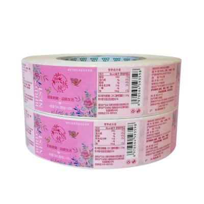 China Waterproof Cosmetic Packaging Rectangle Adhesive Label Rose Skin Care Bottle Plastic Waterproof Labels for sale