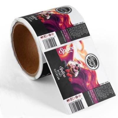 China Rectangle Beverage Label CMYK Customized Colorful Printing Adhesive Plastic Waterproof Sticker for sale