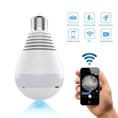 China V380 Pro APP Night Vision Wireless Panoramic Fisheye 360 ​​Degree Wireless Audio VR WIFI Two Way Audio 1080P Home Light Lamp Bulb IP Camera for sale