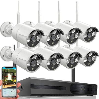 China Waterproof/set waterproof hd 8 channel network ip system security wifi nvr dvr kit wireless cctv camera for sale