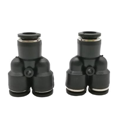 China PU Connector Tee Union Pneumatic / Nylon Hose Push In Fitting For Air Hose Joint OD 4 6 8 10 12 16MM Pneumatic Fittings PY for sale