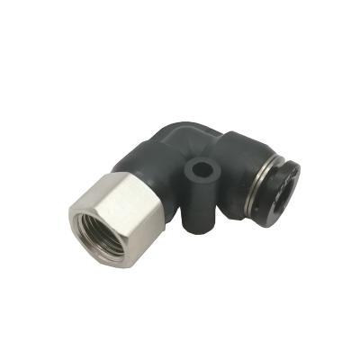 China Hotels PLF L Type Female Threaded Pneumatic Fittings 90 Degree Elbow Pipe Fittings Quick Connect Pipe Connectors for sale