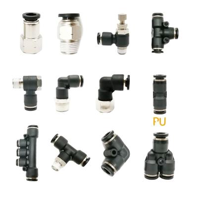 China PU/Nylon Hose BSP BSPT NPT Types Pneumatic Fittings Connector One Touch Air Hose Plastic Fittings M4 M6 M8 M10 M12 for sale