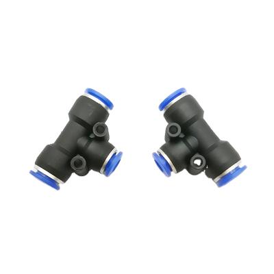 China PU / PEG Pneumatic Fitting Reducing Unequ Nylon Tee T Type Hose 10-6mm Three Way Quick Slip Lock Air Hose 4mm 6mm 8mm 6mm-8mm Push In for sale