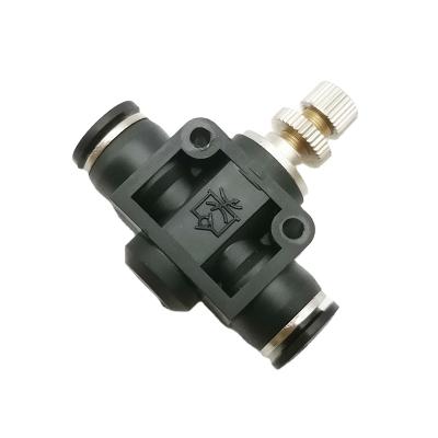 China PU/Nylon Pneumatic Fit Pneumatic Valve 4 Hose Air Flow Speed ​​Control Connector Regulating Valve Trachea Power Control Switch SA 6 8 10 12mm for sale