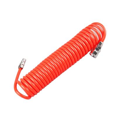 China PP 3M Polyurethane Pneumatic Air Compressor Hose Tube 6*4mm Spring Spiral Hose With Connector for sale