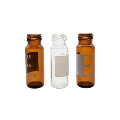 China Laboratory analysis 1.5ml 2ml screw gas chromatography amber clear HPLC sample vials with glued septa agil HPLC vial for sale