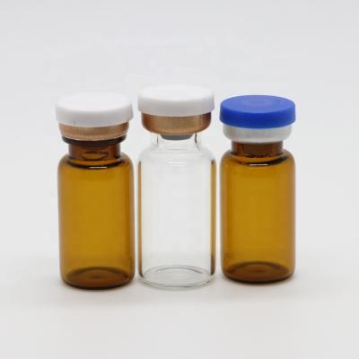 China Type II 2ml 3ml 5ml medicine 10ml mini glass vials pharmaceutical tubular glass vials for injection with aluminum plastic caps for sale