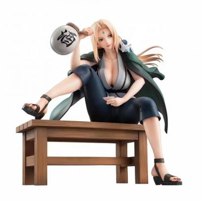 China Toy Anime Figures PVC Home Office Cartoon Statue Model Figure Konoha Three Sitting Drinking Ninten Tsunade Tsunade Figures for sale