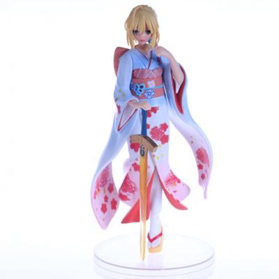 China Action Figure Cartoon Toy Hot Sale 25cm PVC Collectible Figure Anime Figure Fate Night Stay Kimono Saber Model for sale