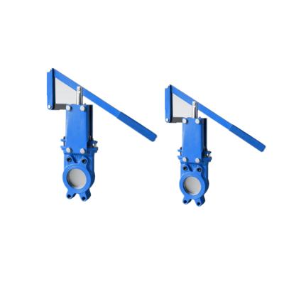 China Dn50 General Ductile Iron Knife Gate Valve With Lever Actuator for sale