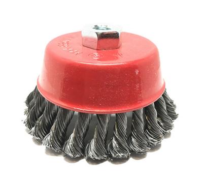 China 3 Inch Abrasive Twist Knot Wire Cup Brush Copper Knotted Steel Wire 65mm 75mm100mm 125mm Brassed Stainless Steel Wire Wheel 65mm/75mm/100mm/115mm/125mm for sale