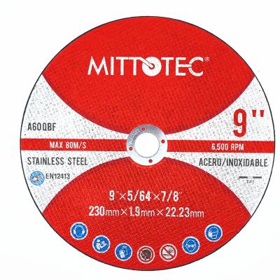 China Abrasive cutting wheel 230X2.0mm cut off wheel 9