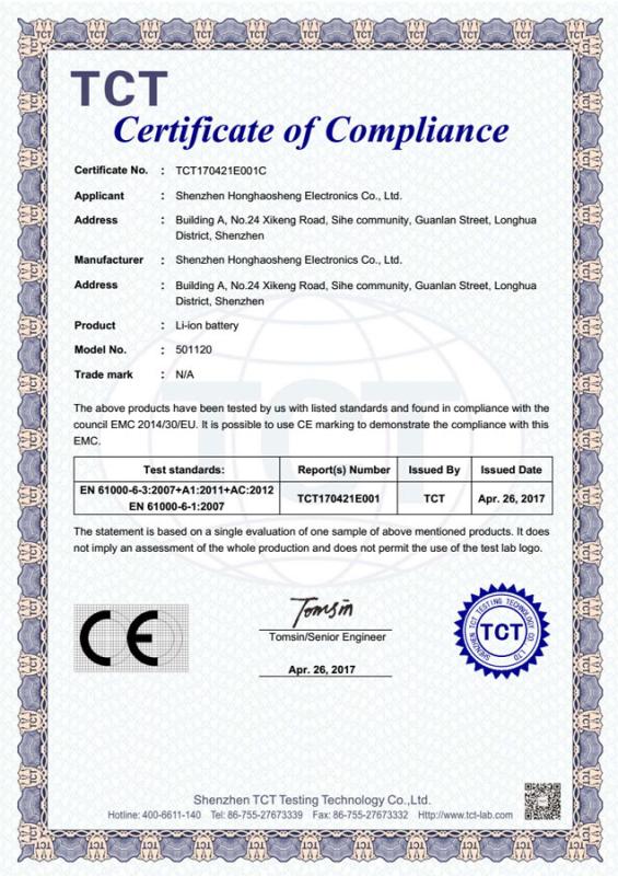 CE - Shenzhen Honghaosheng Electronics Co., Ltd.