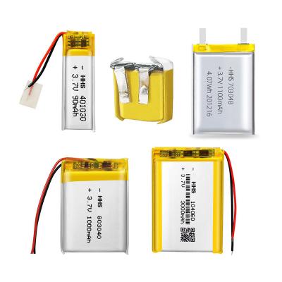 China Toys Factory Price Customized 3.7v Lithium Polymer Battery Cells Rechargeable Digital Cell Phone Bluetooth Lipo Battery for sale