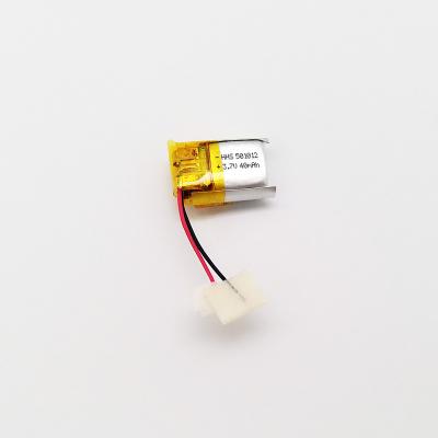 China Home Appliances 3.7v 501012 Lithium 40mAh Polymer Battery For Headphone for sale