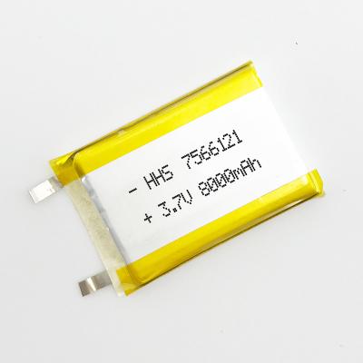 China Rechargeable Toys Lithium 3.7v 7566121 8000mAh Polymer Battery for sale