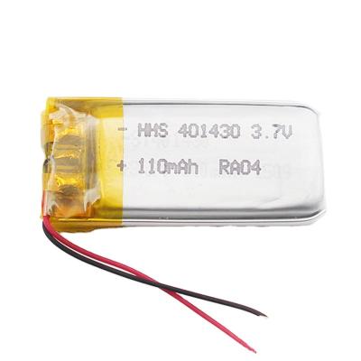 China ISO9001 toys factory 401430 lithium battery 3.7V 110mAh lipo battery for sale