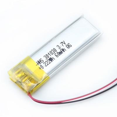 China Slim toys HHS 301030 3.7v 55mah lipo battery 3mm speaker battery for sale