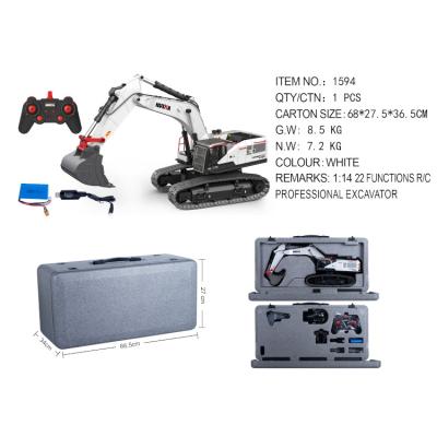 China 1:14 Radio Control Toys HuiNa 1594 Metal RC Excavator Radio Control Toys 1593 Rise 1594 Large for sale