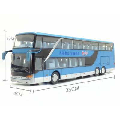 China Toy Hot Sale High quality 1:32 diecast alloy pull back model bus double decker bus diecsast guided toy vehicle for sale