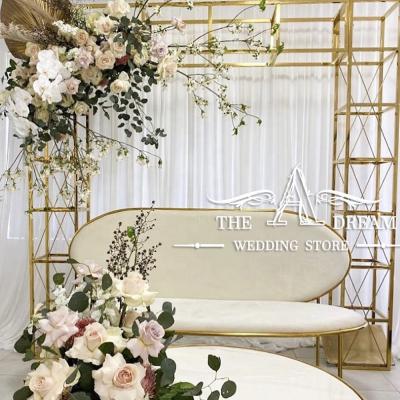 China 2021 New Wedding Backdrop BD-SS037 Designs Stainless Steel Gold Arch Backdrop Frame For Wedding Event Fondo Evento From The One Shop The Dream Wedding for sale