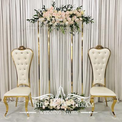 China Reception Stand BD-SS025 Stainless Steel Golden Grand Backdrop For Event Decoration / Store Boda Decoracion A Dream Wedding for sale