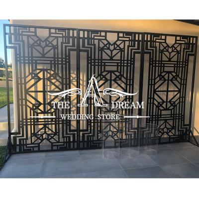 China Decor Panel BD-IR045-BK Geometric Rectangle Metal Backdrop For Event Decoration Mariage/Fondo Fiesta From A Dream Wedding Store for sale