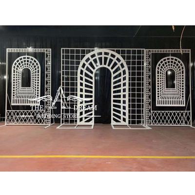 China White Decor Panel BD-IR032 New Window Backdrop Set For Wedding Stage Decoration Decoracion Boda From A Dream Wedding Store for sale