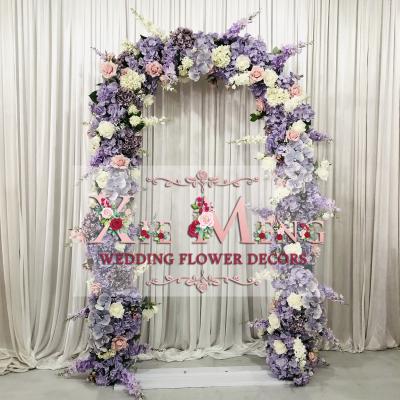 China Wedding Party Event Decoration BD-FL019 New Design Romantic Purple Flower Arch For Wedding Backdrop Decoration / Fondo Flores Para Boda Decoracion for sale