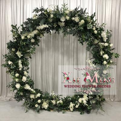 China Greenery Garland Round Flower Ring Backdrop Wedding Party Event Decoration BD-FL018 Design New 220cm For Wedding Backdrop Decoration/Fondo Flores Boda for sale