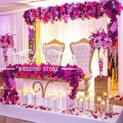 China Fashionable Event Decoration BD-WP063 Gold Mirror Rectangle Arch Backdrop For Wedding And Event Stage Decor From A Dream Wedding Store for sale