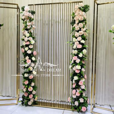 China Luxury Wedding Backdrop BD-SS004 Stainless Steel Gold Backdrop Wedding Decoration / Dream Store Fondo De Evento From The A Wedding for sale