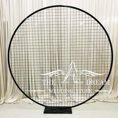 China Black Mesh Backdrop Wedding Backdrop BD-SS005-BK Stainless Steel Round Stand / Fondo De Evento From The A Dream Store Wedding for sale