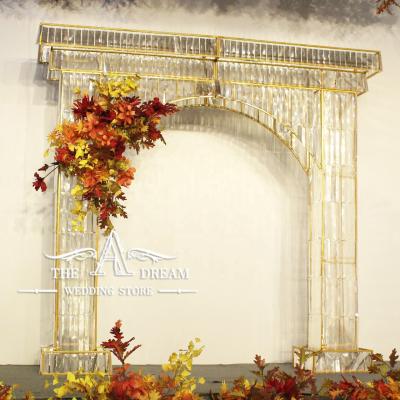 China Event Decoration TAD-BD-IR015 Crystal Wedding Arch Hot Sell Wedding Decoration / Decoracion de Boda From A's Dream Wedding Store for sale