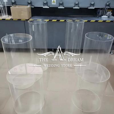 China Festival Decoration AS-AC002 Clear Acrylic Round Pedestals For Wedding Decoration Cake Stands Set Mariage/Mesa Pastel From A's Dream Wedding Store for sale