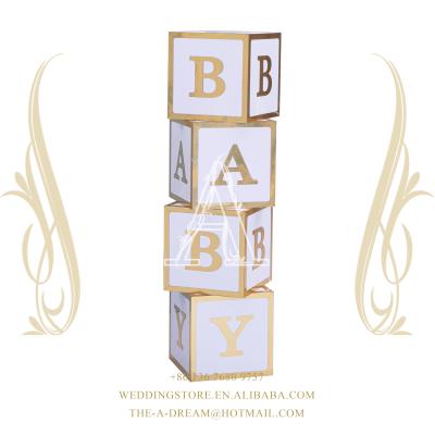 China Event Decor AS-WP031 BABY White Square Letters for BOY/GIRL Event and Mirror Decor Blocks for Babyshower from Wedding Dream Shop A for sale