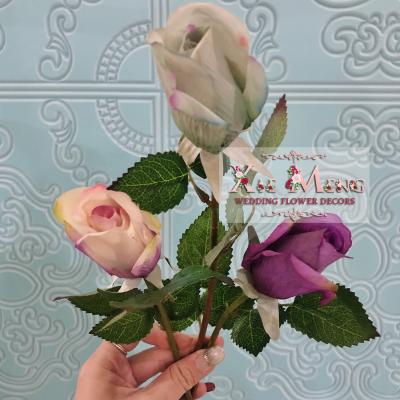 China Fabric/Single Bud Rose Quality XM-LSF016 Plastic Wedding Flower Home Yiwu Flore Boda Wedding Event Decor Faux Flower for sale