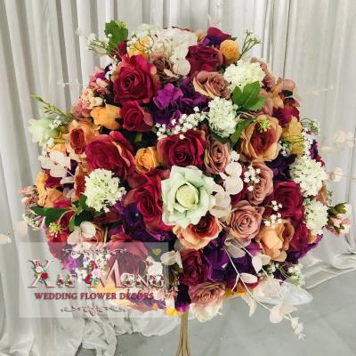 China Flower Centerpiece FLB076 Colorful Wedding Decorative Flower Ball 60cm For Indian Wedding Centerpiece Flore Decoracion Boda Deco Flower Wedding for sale