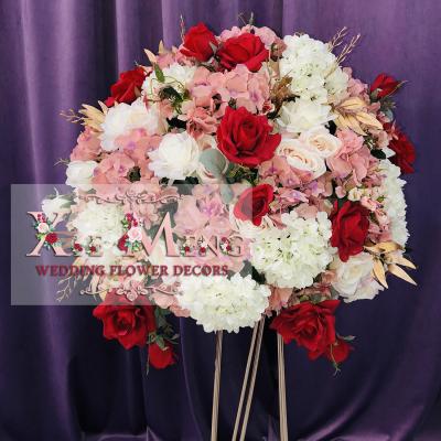 China Flower Centerpiece TAD-FLB058 Wedding Decoration Red Roses Flower Ball Table Centerpiece Flore Decoracion Boda XieMeng Flower Decor for sale