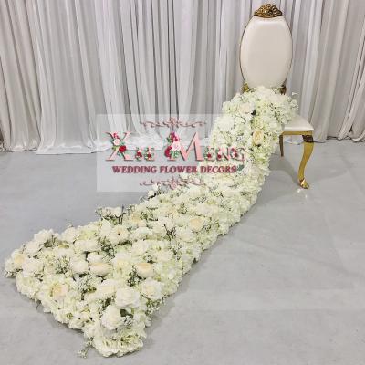 China Long Wedding Decoration FL-AR026 Wedding Decoration Table Flower Runner For The Wedding Fall Flower Flore Mesa Boda Of White Roses Bride Groom Table for sale