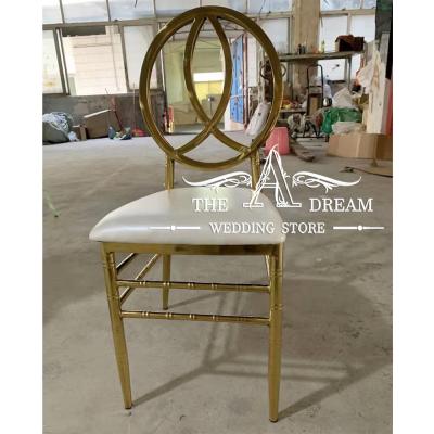 China DC-SS011 Modern Gold Stainless Steel Metal Wedding Chair For Banquets And Hotel Furniture From A Dream Wedding Store for sale