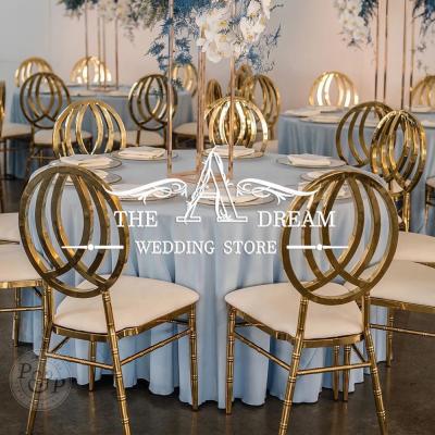 China DC-SS003 Modern Gold Stainless Steel Wedding Dining Chairs For Banquet And Hotel Furniture / Silla Boda From The One Store The Dream Wedding for sale